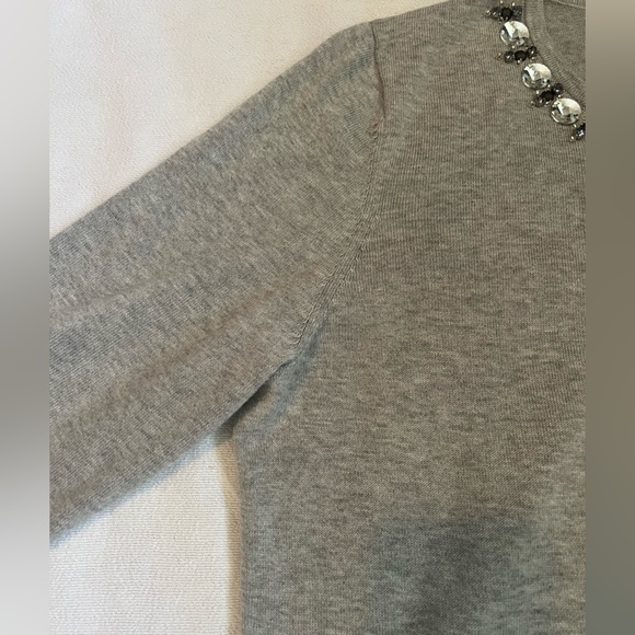 ANN TAYLOR Grey Embellished Long Sleeve Sweater Size XXL - Picture 11 of 11